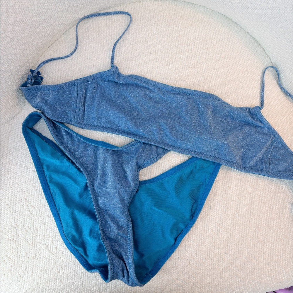 triangl blue sparkle bikini 👙